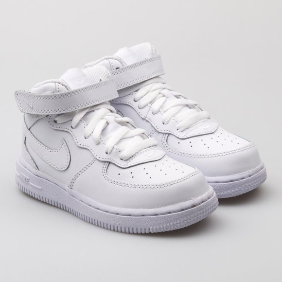 Nike Air Force One Mid Sneaker TD in White Toddler Shoe 4C 314197-113 - Picture 1 of 16
